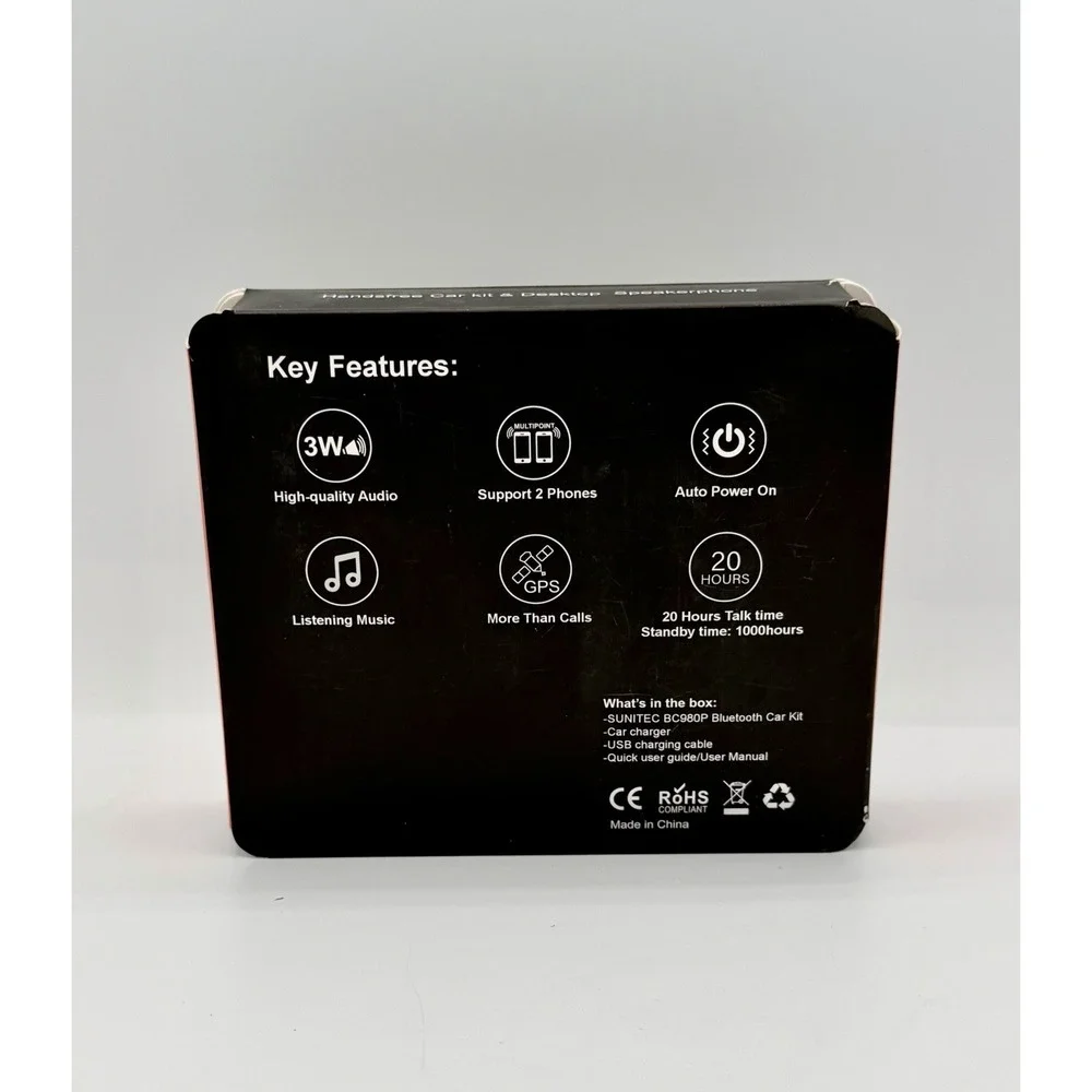 Siniec BC980P Black Bluetooth Hands Free Car Kit And Desktop Accesories